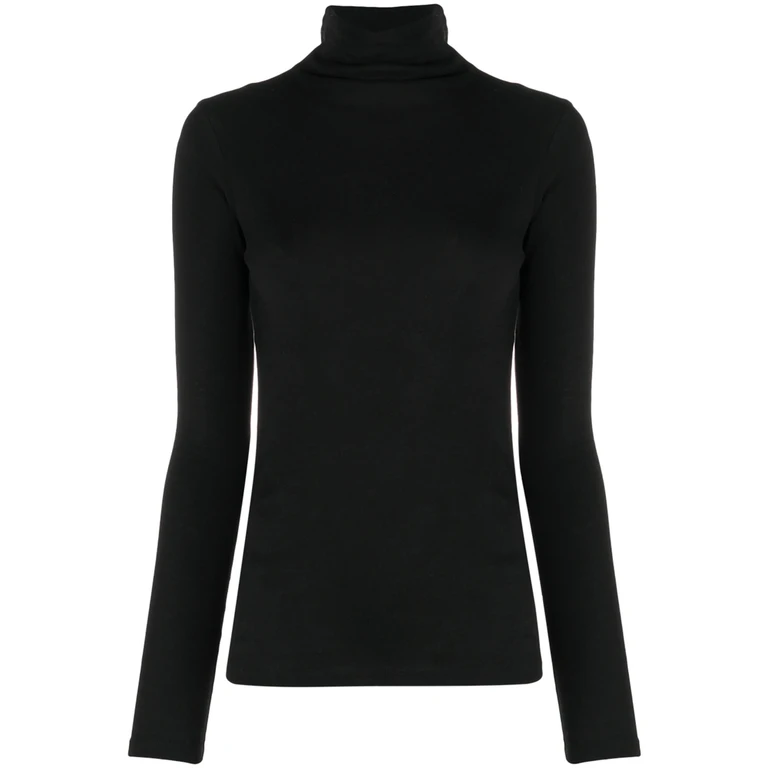Roll-neck Cotton Blouse