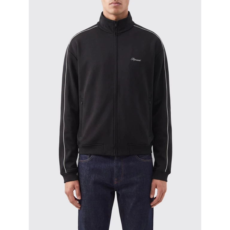 High-Neck Zip-Up Sweatshirt with Logo and Contrast Bands (MLM10109201)