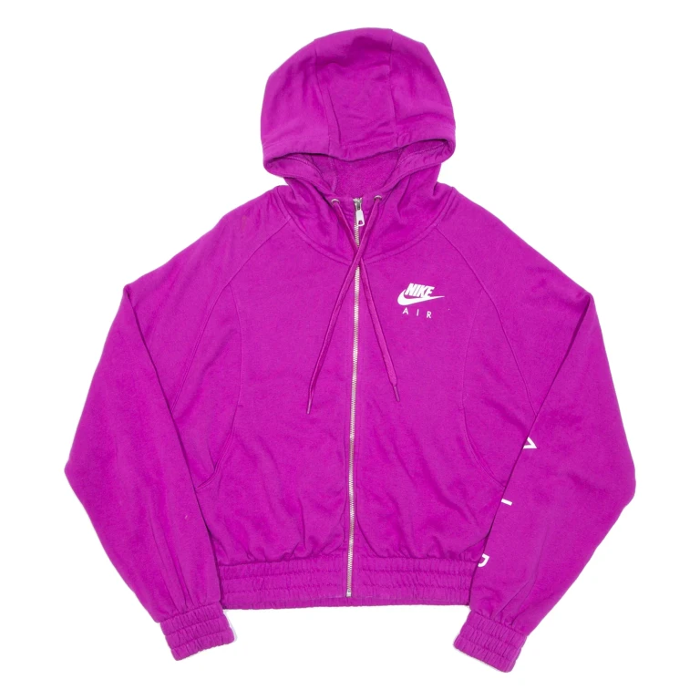 NIKE Womens Purple Hoodie Full Zip M