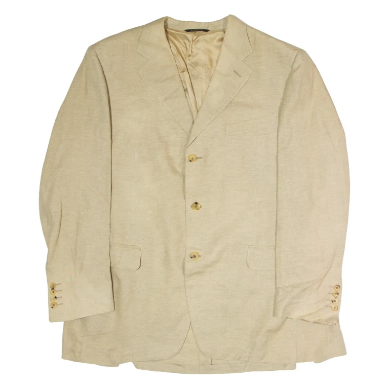 LANVIN Mens Blazer Jacket Beige Linen XL