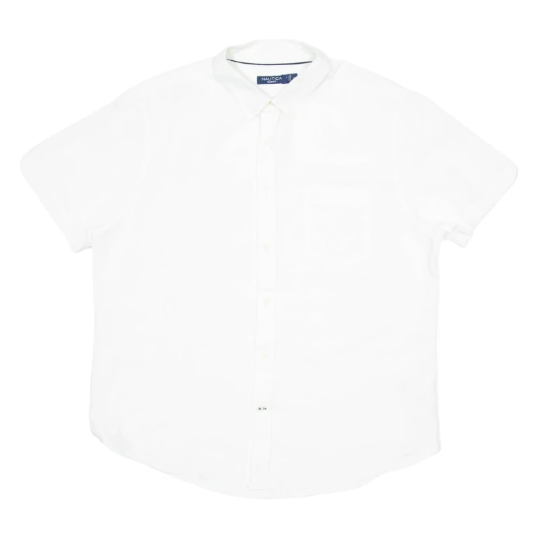 NAUTICA Slim Fit Mens Plain Shirt White XL