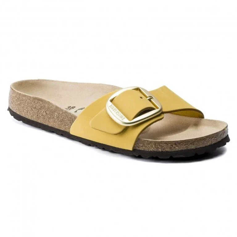 Unisex Madrid Big Buckle Nubuck Leather Ochre