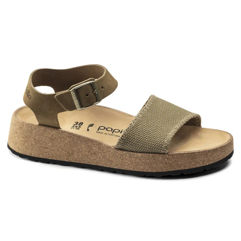 Glenda Suede Leather/Textile Faded Khaki