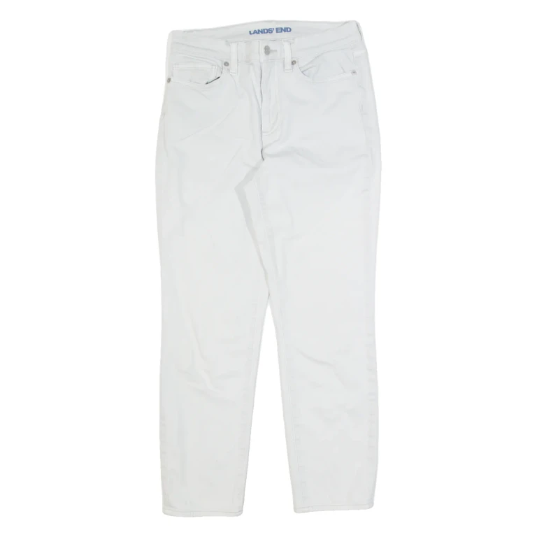 LANDS END Womens Jeans White Regular Skinny W28 L26
