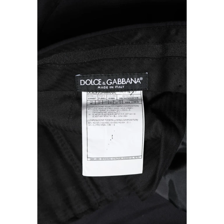 Dolce & Gabbana Black Wool Formal Dress Men Trousers Pants Virgin Elastane - Men
