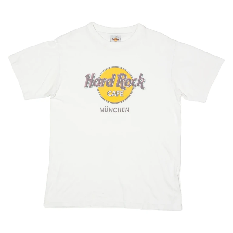 HARD ROCK CAFE Munchen Mens T-Shirt White Crew Neck S