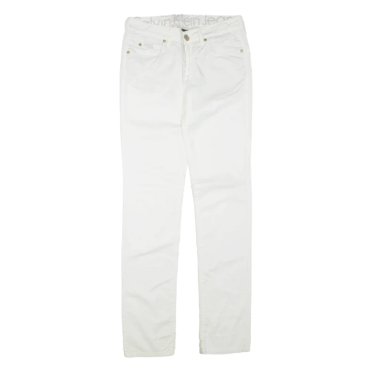 CALVIN KLEIN JEANS Womens Trousers White Regular Skinny W28 L34