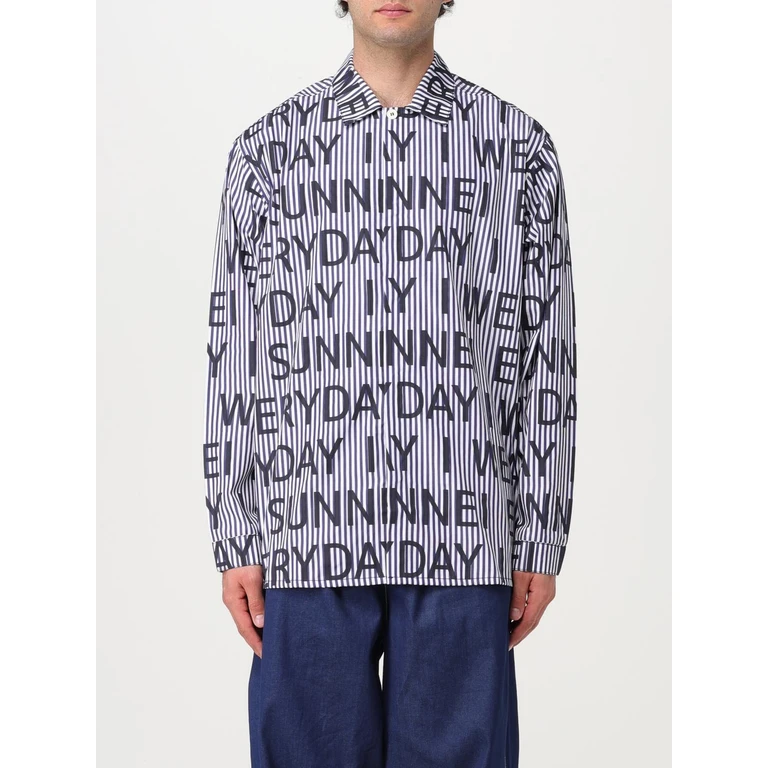 Shirt Men color White (MRTWMSHR042POP009117FOFFWHITE/NAVYBLUE)