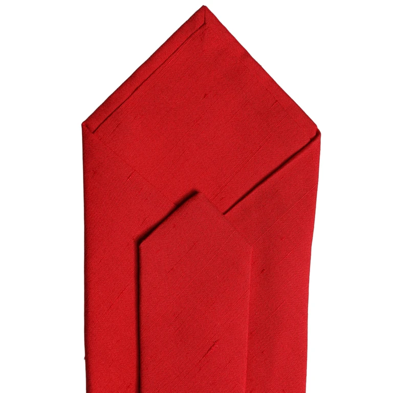 Dolce & Gabbana Red Solid Silk Cotton Adjustable Women Necktie Tie - Women