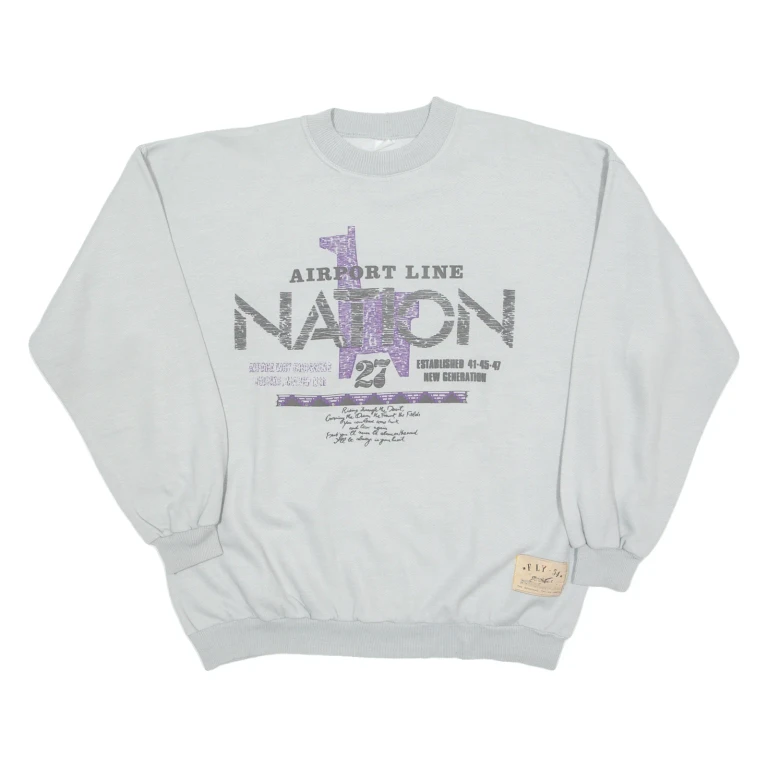 FLY 54 Mens Sweatshirt Grey Crew Neck M