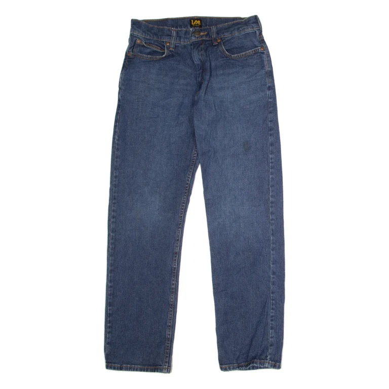 LEE Mens Jeans Blue Relaxed Straight Stone Wash W29 L30