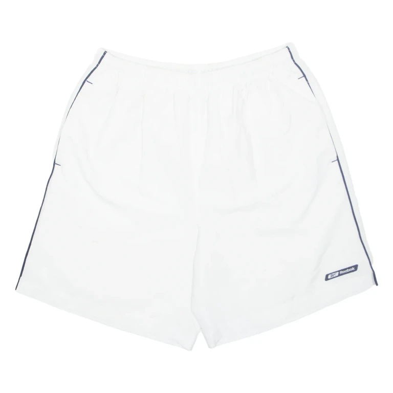 REEBOK Mesh Lined Mens Sports Shorts White L W31