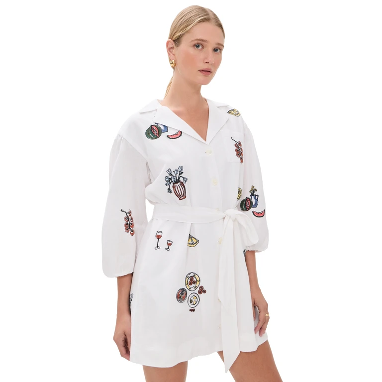 Tanya Taylor Sadie Dress Optic White XS