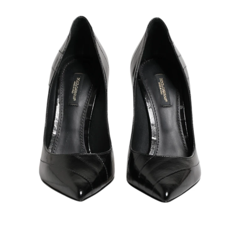 Dolce & Gabbana Black Leather Stiletto High Heels Pumps Shoes - Women
