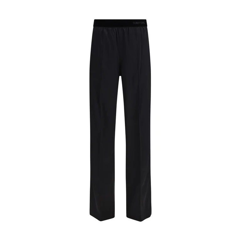 Black Silk Casual Pants - Women
