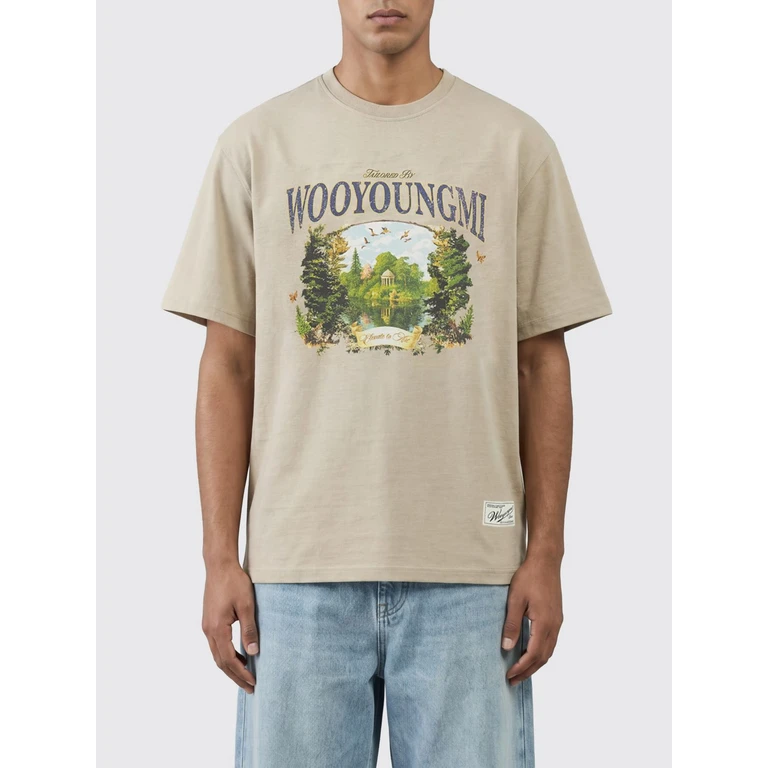 Graphic-Print and Contrast-Logo Cotton Crewneck T-Shirt (W261TS05729E)