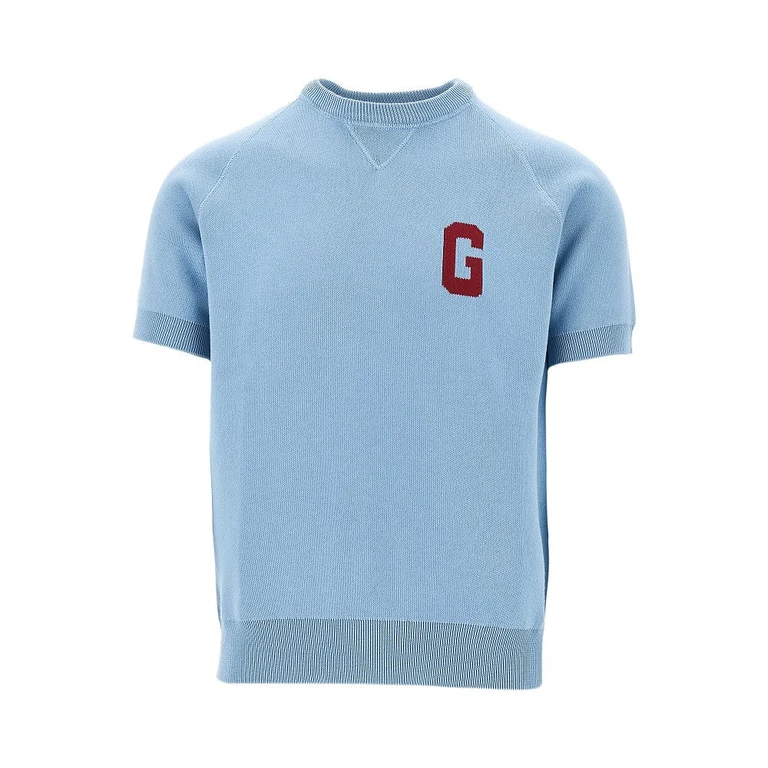 'G' intarsia cotton knit T-shirt Man 48