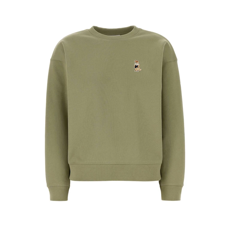 Maison Kitsune Sage Green Cotton Sweatshirt Dustygreen Felpe - Women