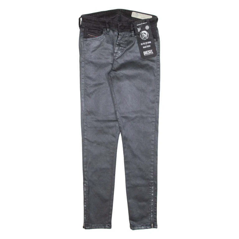 DIESEL Slandy-Zip Womens Trousers Black Relaxed Skinny W27 L27
