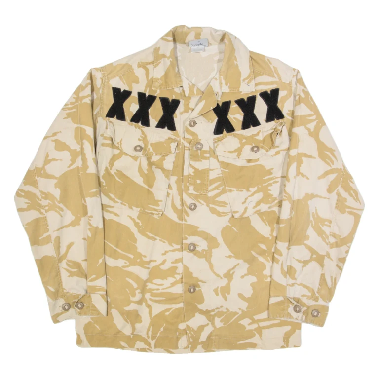 RECLAIMED VINTAGE Mens Shirt Beige Camouflage Long Sleeve S
