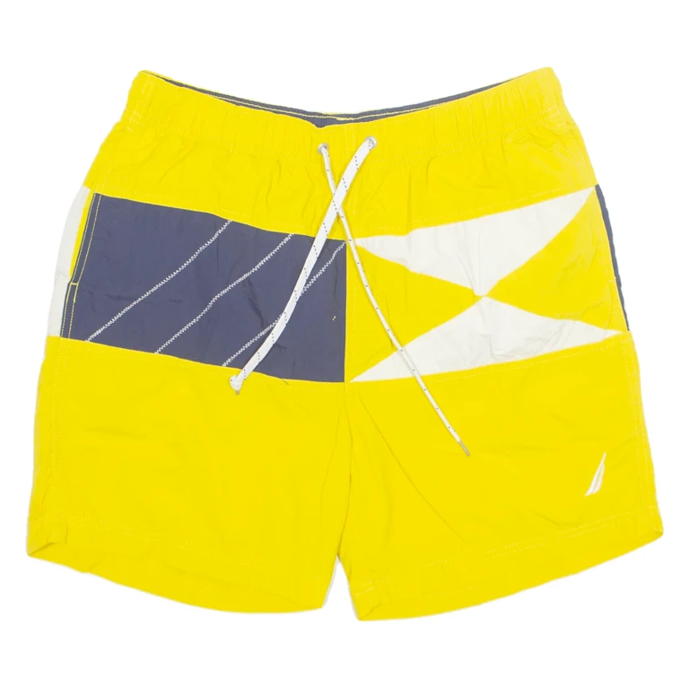 NAUTICA Mesh Lined Mens Swimming Shorts Yellow Relaxed M W30