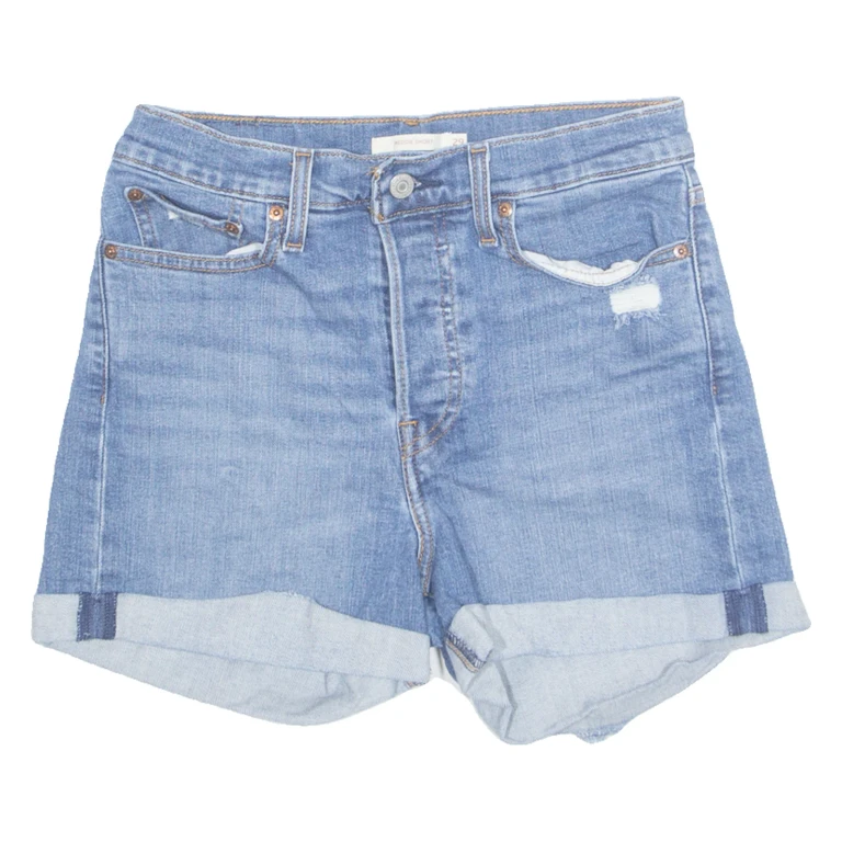 LEVI'S Turn Up Womens Denim Shorts Blue Relaxed S W28