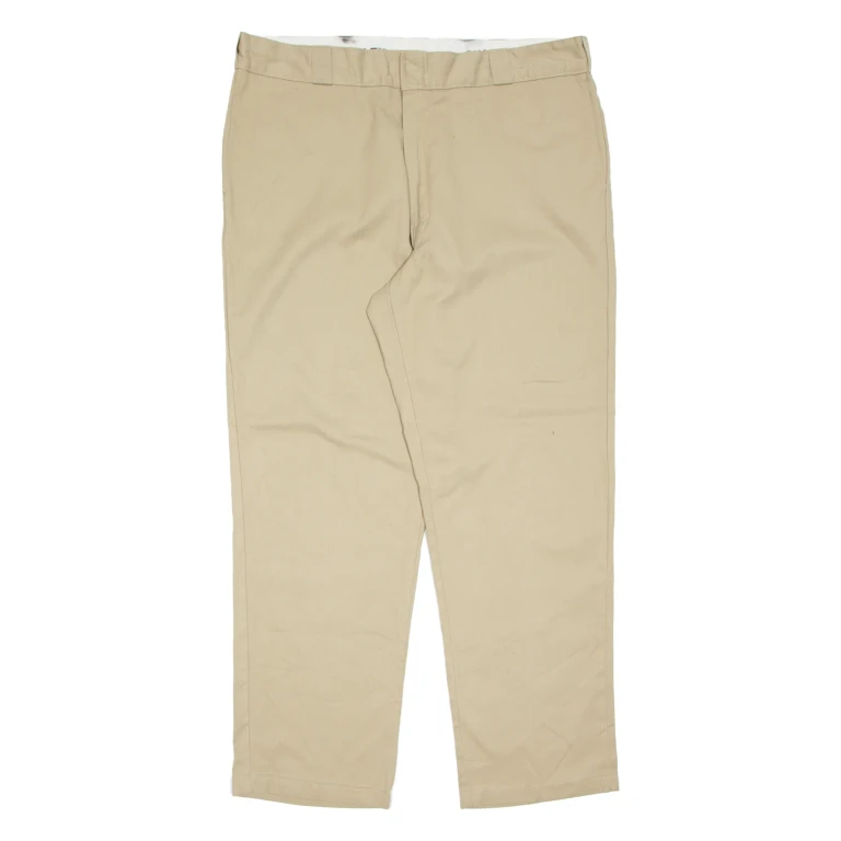 DICKIES Chino Mens Trousers Beige Regular Straight W42 L32