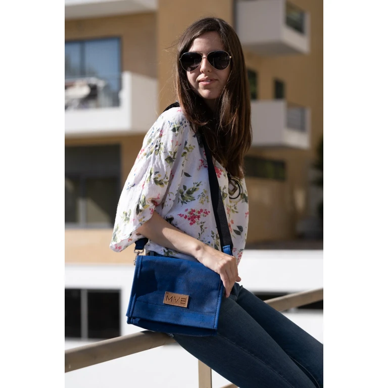 Night Vegan Crossbody Bag blue cork