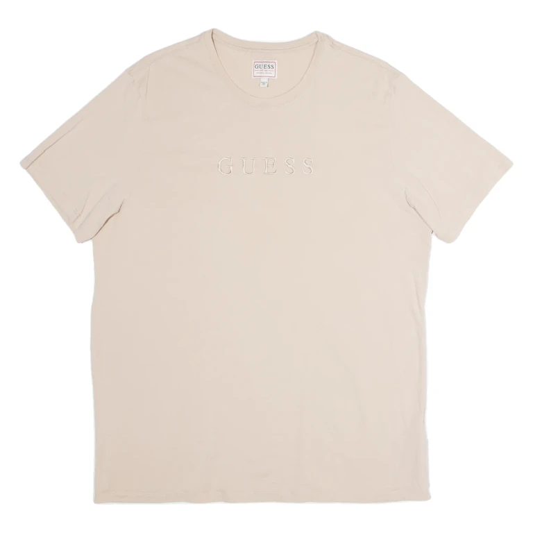 GUESS Mens T-Shirt Beige XL