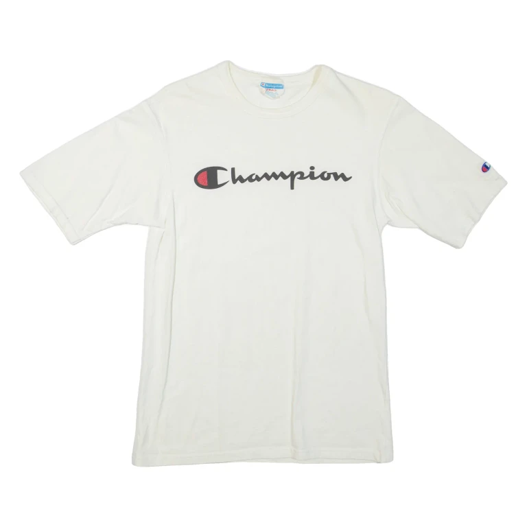 CHAMPION Womens T-Shirt Cream S
