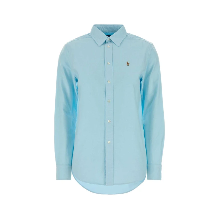 Polo Ralph Lauren Light Blue Oxford Shirt 502 Exterior: Cotton Camicie - Women