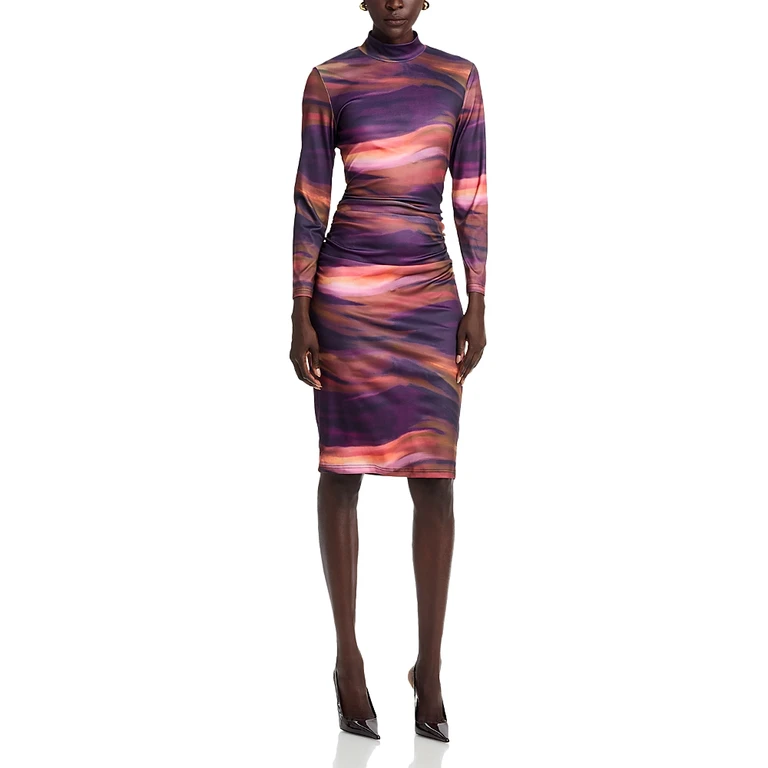 Area Stars Mock Neck Jersey Dress