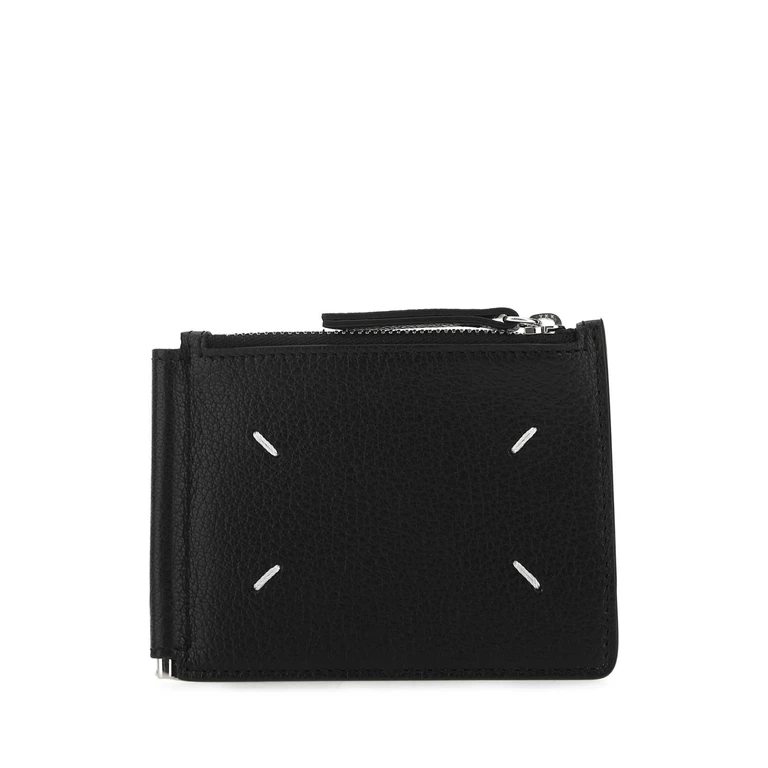 Maison Margiela Black Leather Card Holder T8013 Portafogli - Women