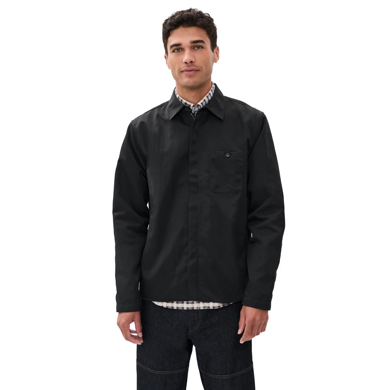 rag & bone Karl Nylon Zip Shirt Jacket Black XL