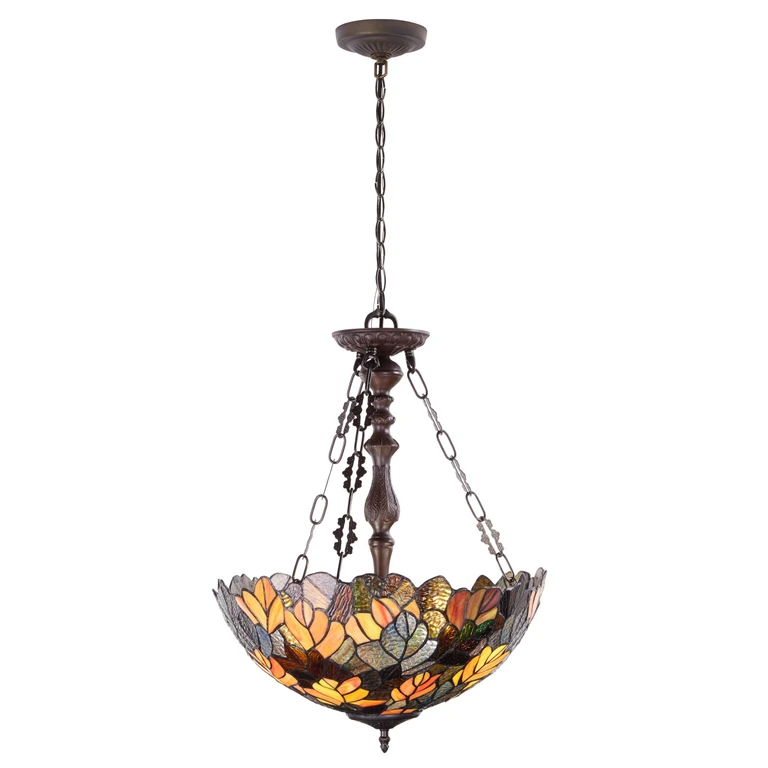 Hanging Lamp - Amber, Red, Orange & Brown