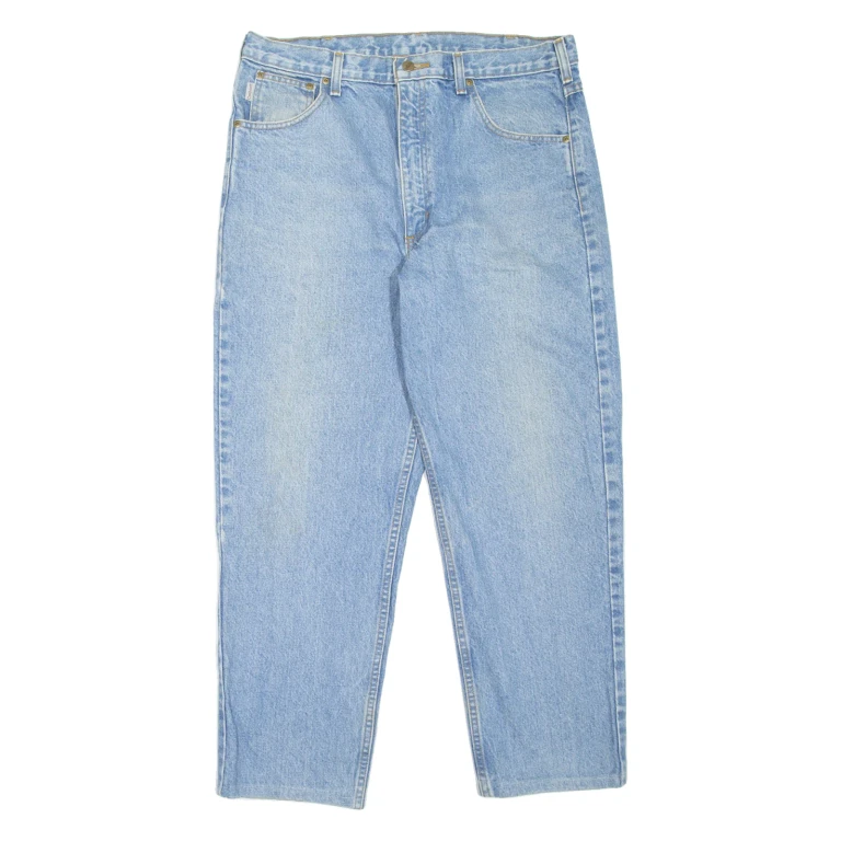 CARHARTT Workwear Mens Jeans Blue Relaxed Tapered Stone Wash W36 L27