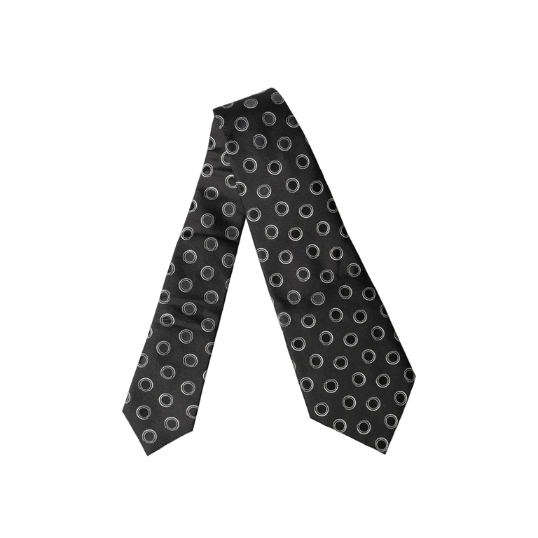 Dolce & Gabbana Black White Polka Dot Silk Adjustable Women Necktie Tie And - Women