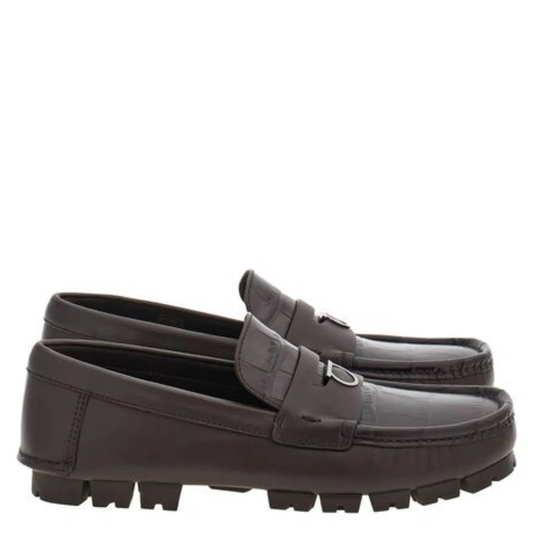 Ferragamo Gancini Ornament Driver Loafers, Size 9