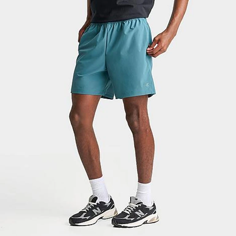 New Balance Men's Athletics 7" Stretch-Woven Shorts in Big Teal Size: Small