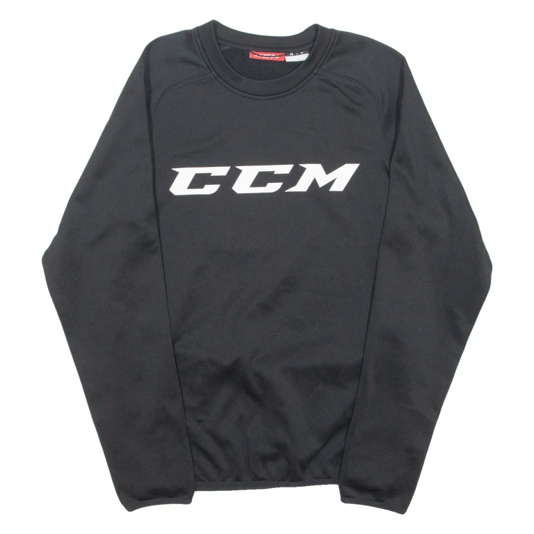 CCM Mens Sweatshirt Black Crew Neck XS