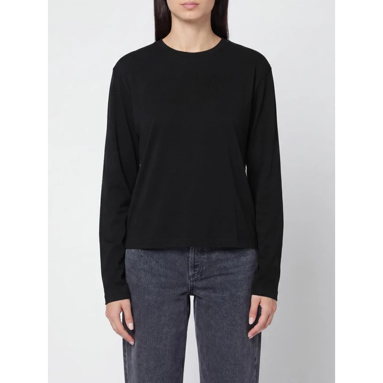 Long-Sleeved Cotton Crewneck T-Shirt (A73891507BLK)