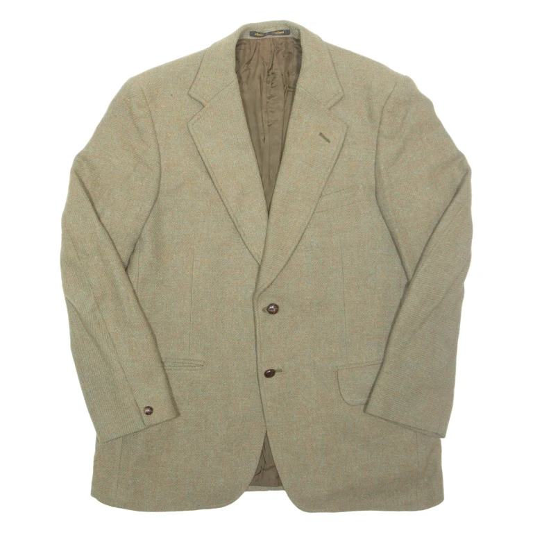 JONELLE Mens Blazer Jacket Green Tweed Wool M