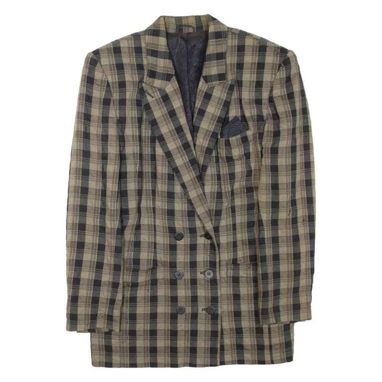BETTY BARCLAY Womens Blazer Jacket Black Check L