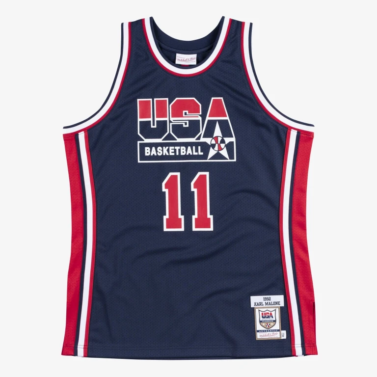 Men's Authentic Jersey Team Usa 1992 Karl Malone
