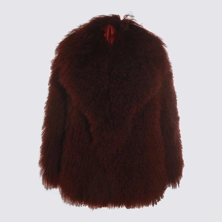 Fur Coat Woman color Burgundy (W25SANTD49063DBORDEAUX)