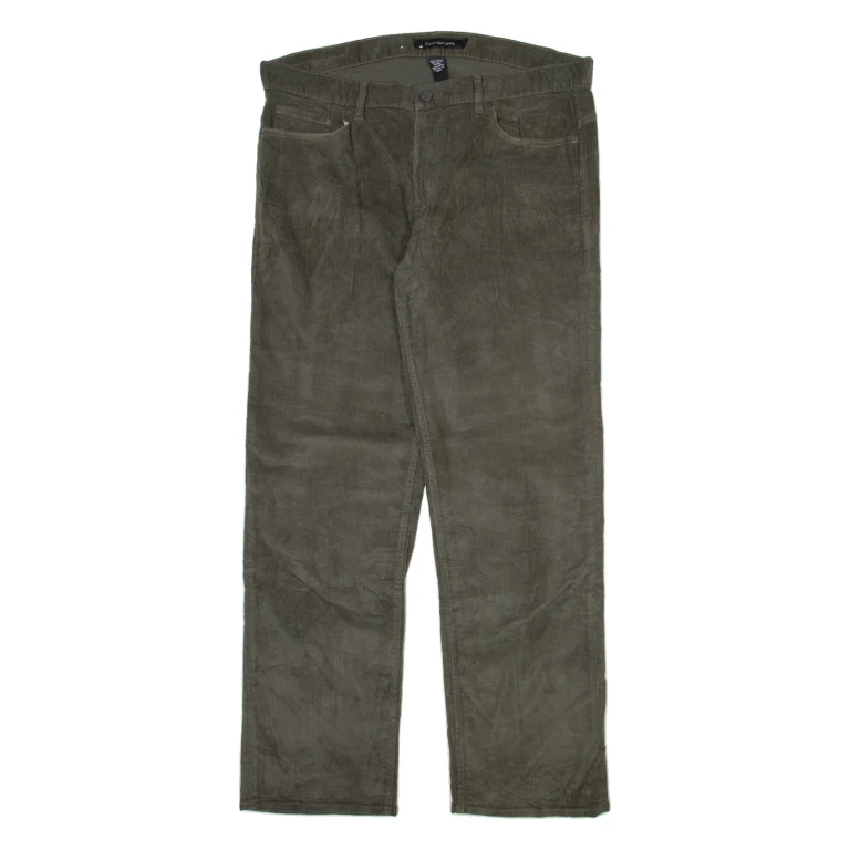 CALVIN KLEIN Womens Corduroy Trousers Grey Regular Straight W38 L32