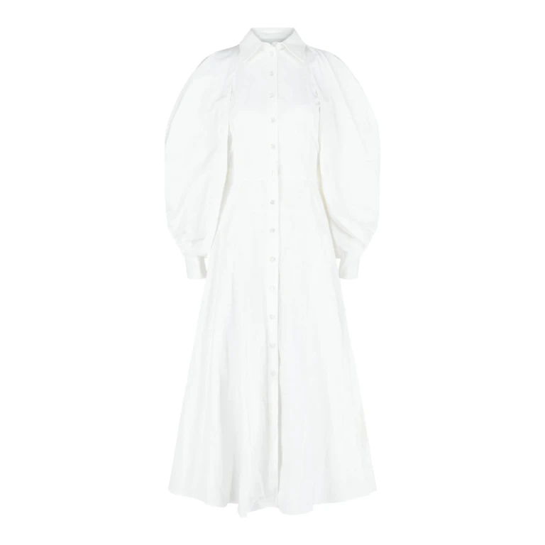 Cold-Shoulder Cotton Midi Dress