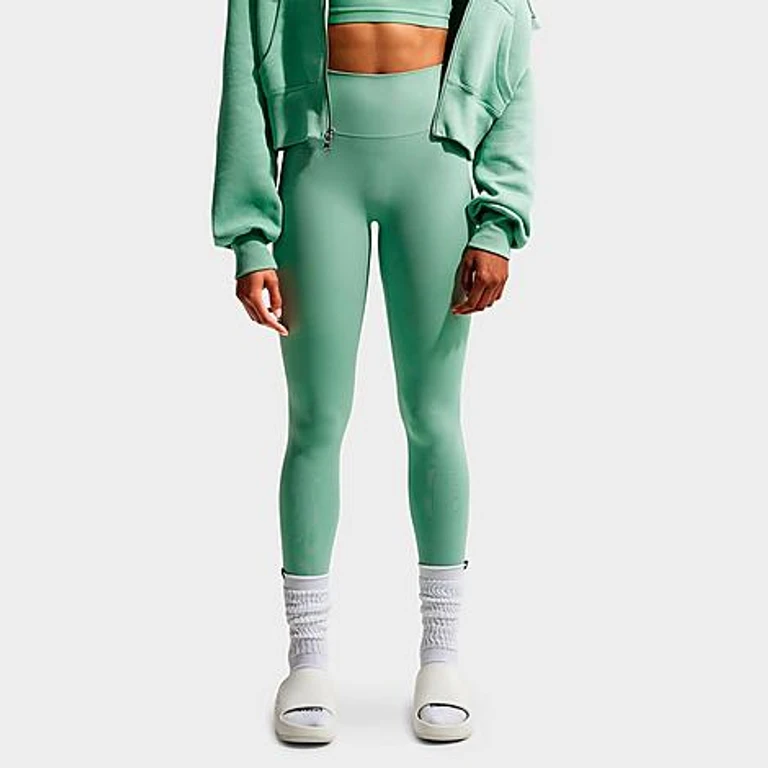 Nike Women's Zenvy Seamless Front High-Waisted Full-Length Leggings in Steam/White Size: XXS