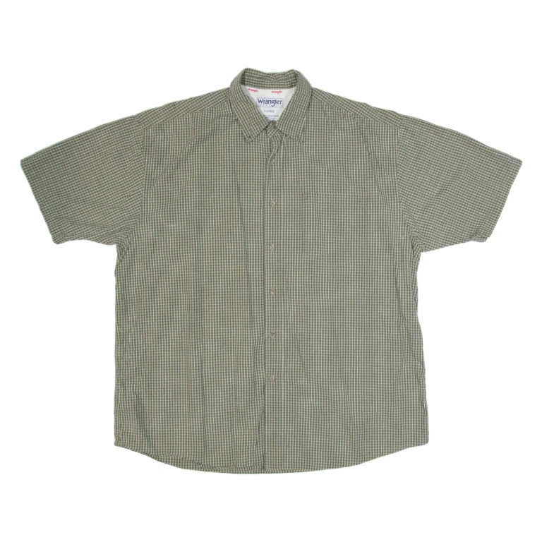 WRANGLER Mens Shirt Green Check XL