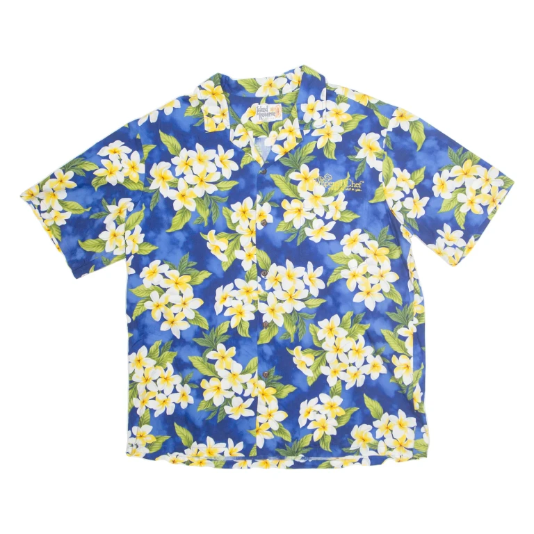 ISLAND RESERVE Womens Shirt Blue Floral L